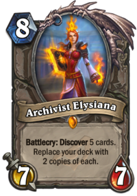 Illustration for article titled Archivist Elysiana Is A Fun Hearthstone Card When Your Opponent Isn't Using It